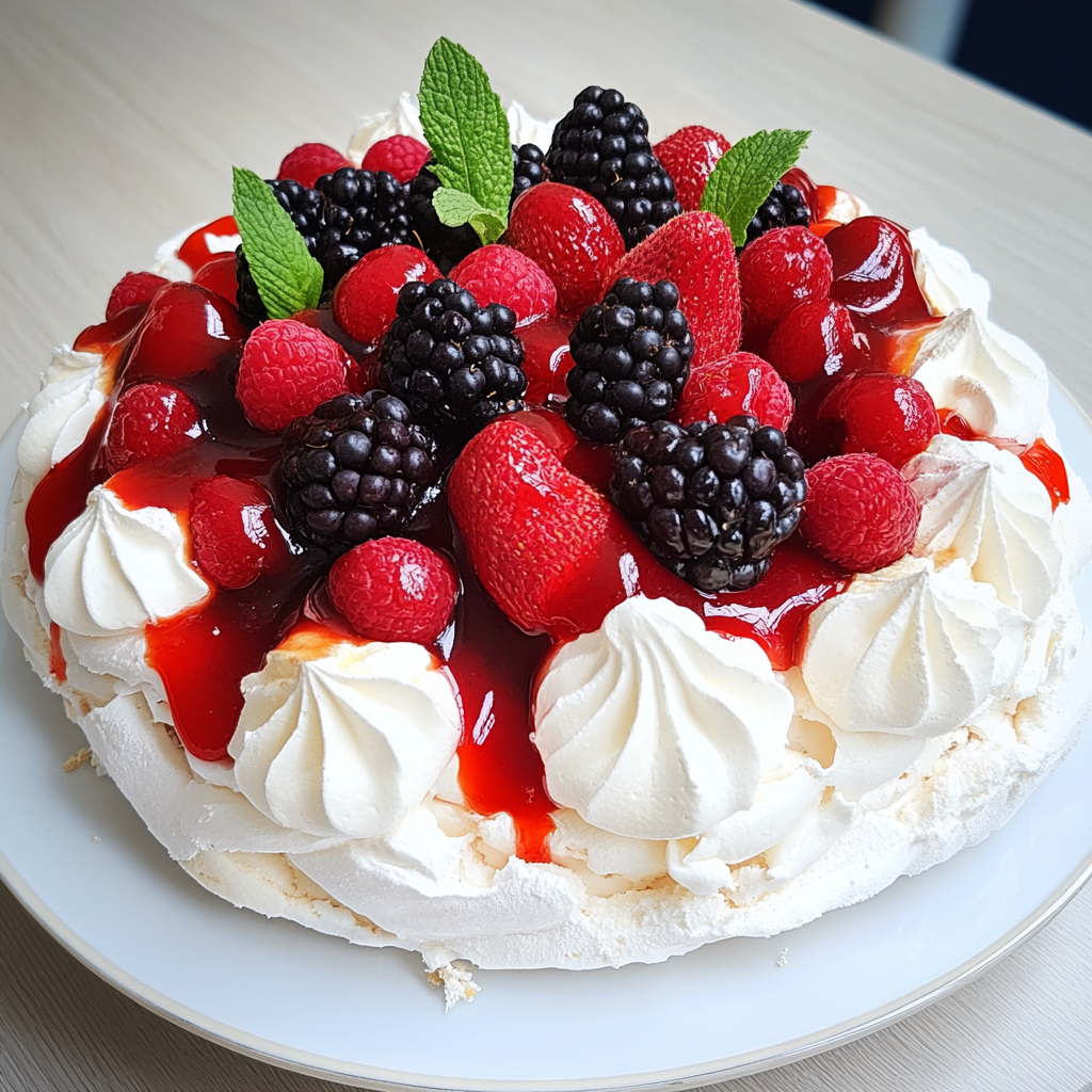 Pavlova aux fruits rouges