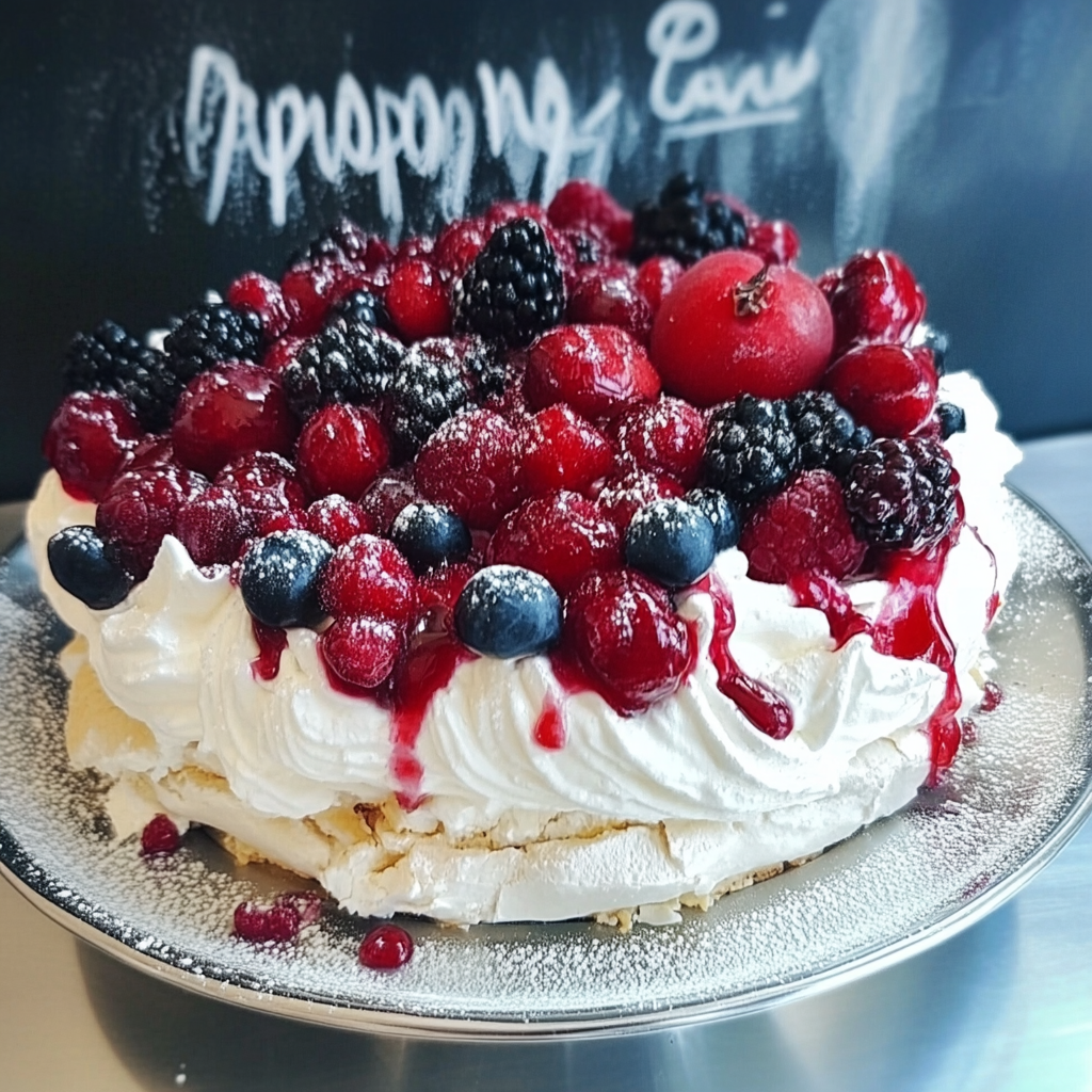 Pavlova aux fruits rouges