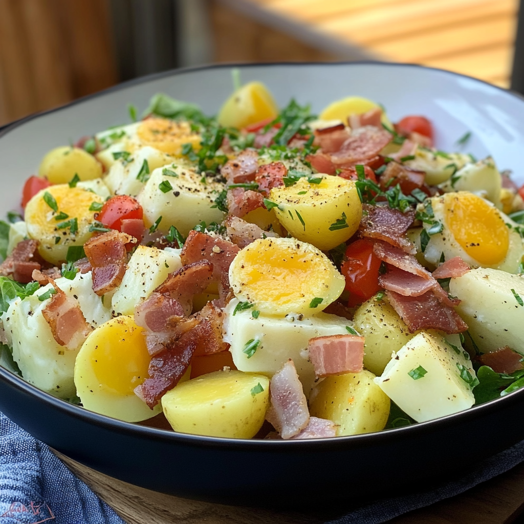 salade pommes de terre lardons œufs