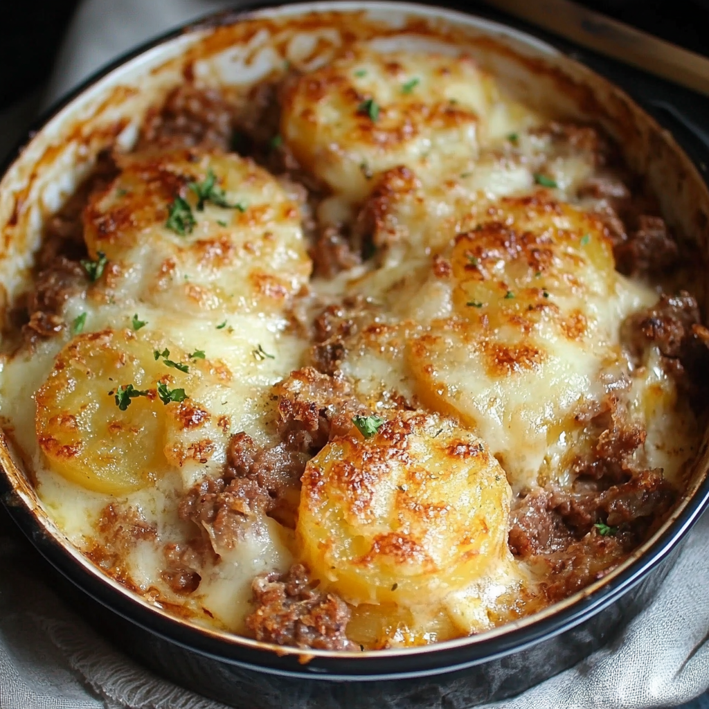 gratin de pommes de terre à la viande hachée