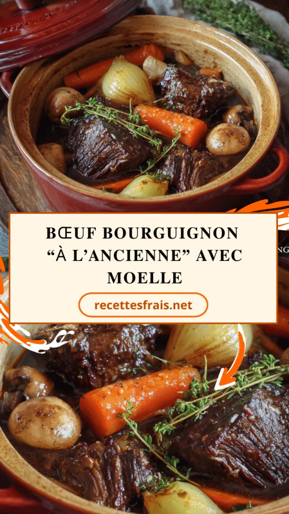 Bœuf bourguignon “à l’ancienne” avec moelle