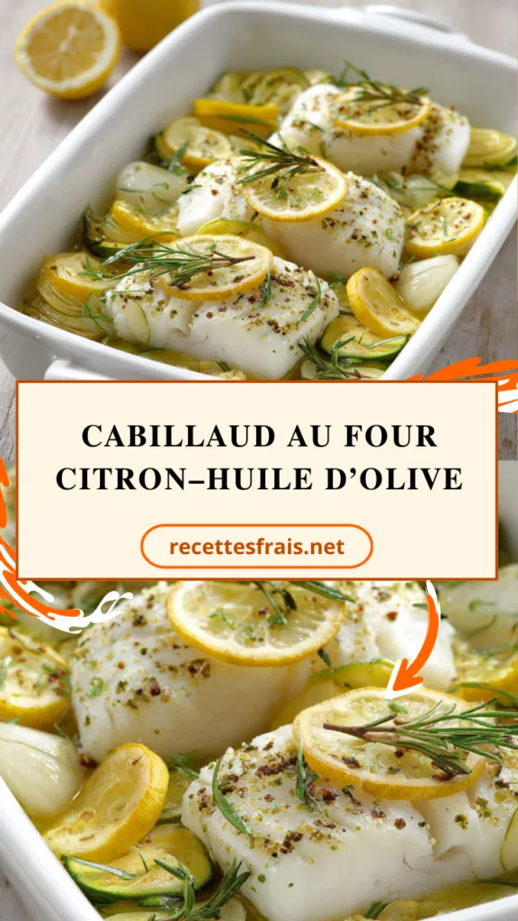 Cabillaud au four citron–huile d’olive