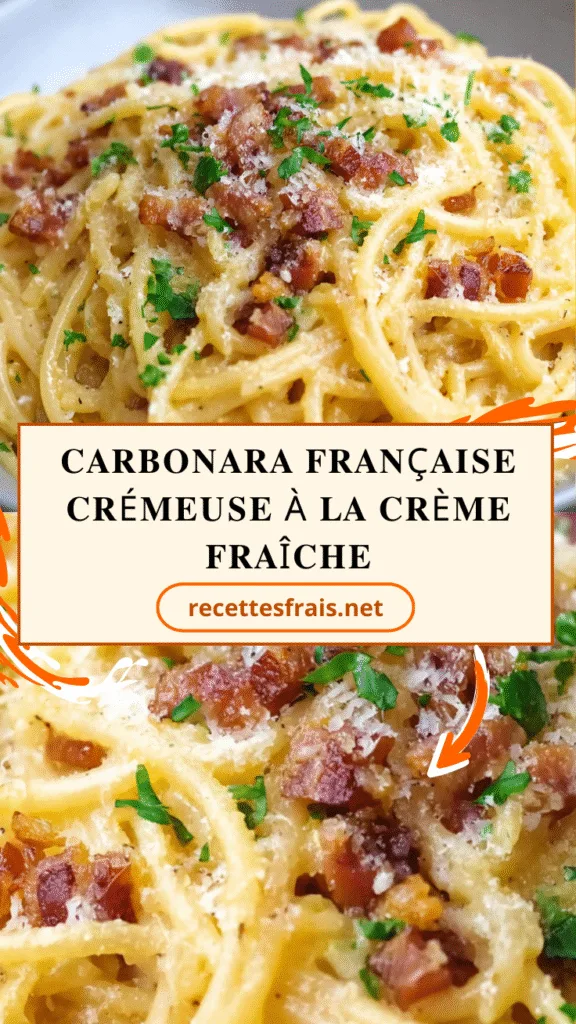 Carbonara française crémeuse à la crème fraîche