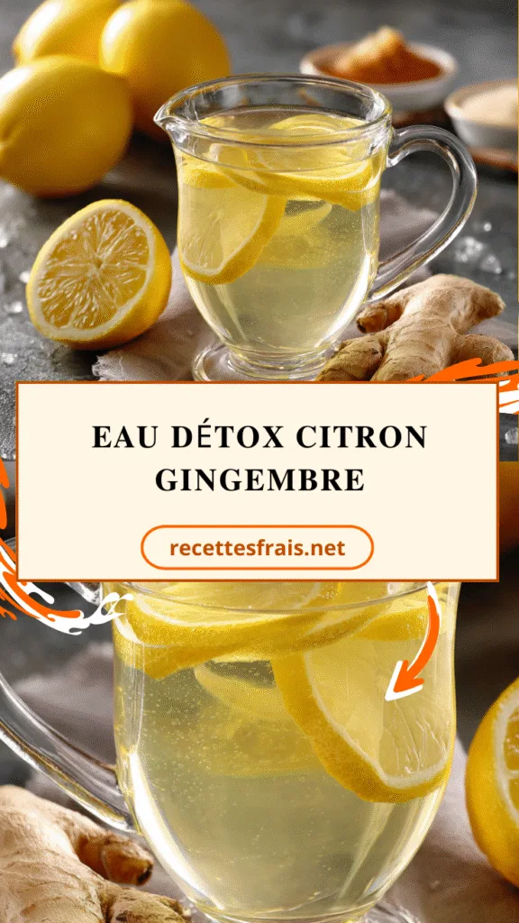 Eau détox citron gingembre