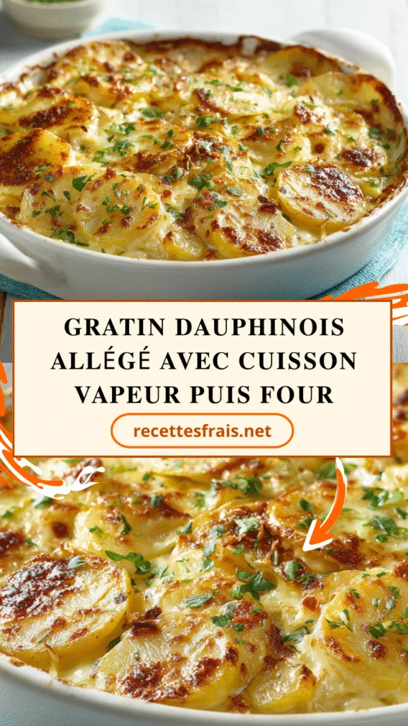 Gratin dauphinois allégé avec cuisson vapeur puis four
