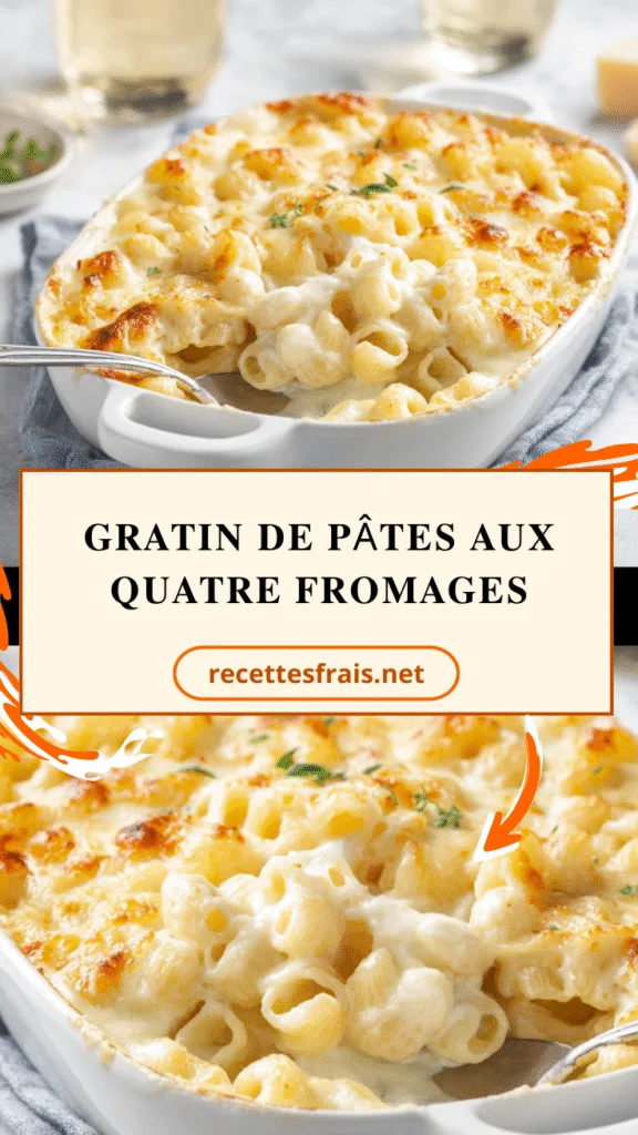 Gratin de pâtes aux quatre fromages