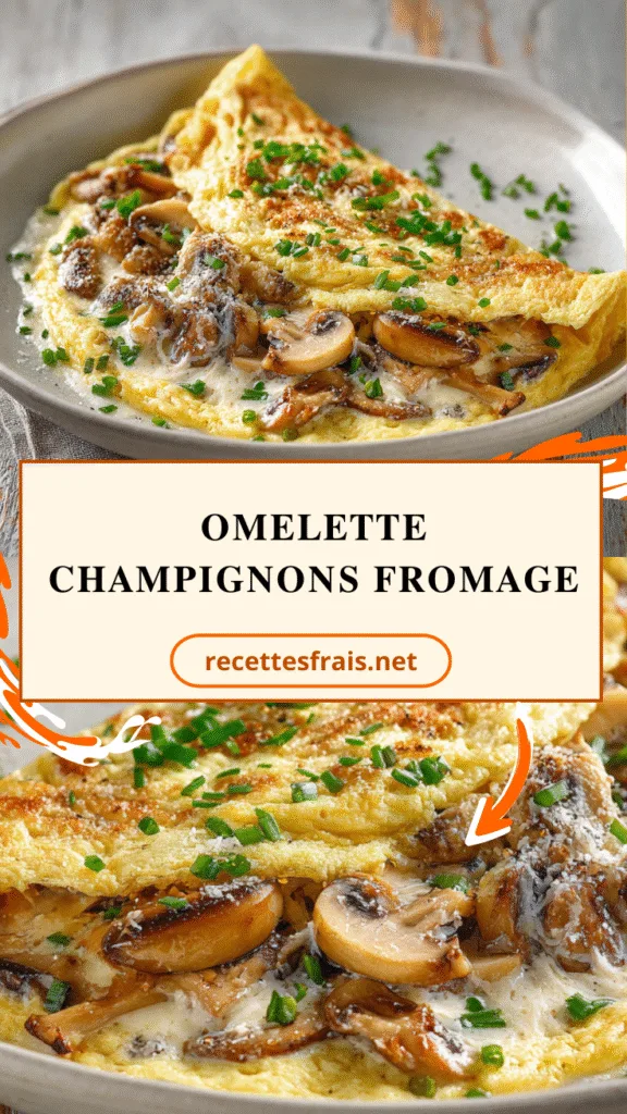 Omelette champignons fromage