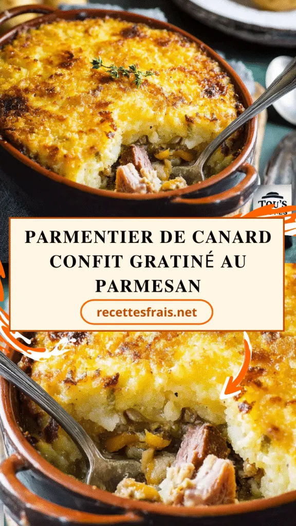 Parmentier de canard confit gratiné au parmesan