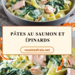 Pâtes au saumon et épinards