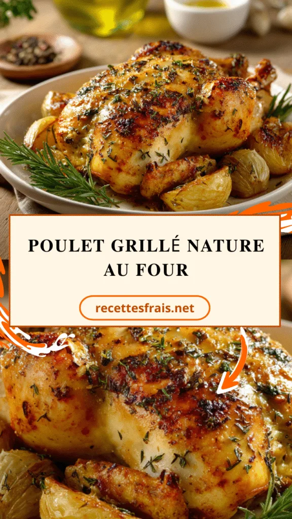 Poulet grillé nature au four