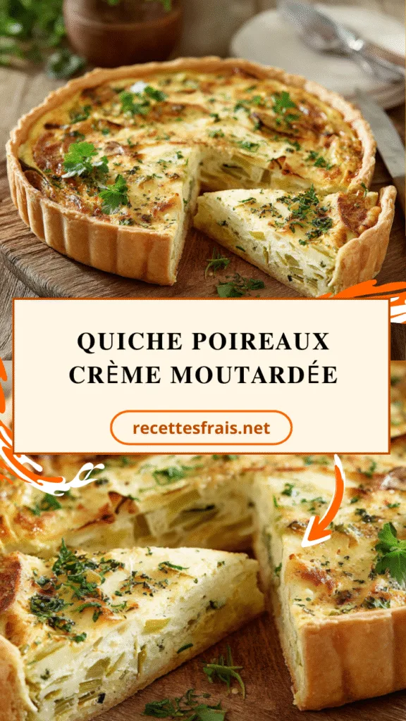 Quiche poireaux crème moutardée