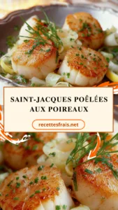 Saint-Jacques poêlées aux poireaux