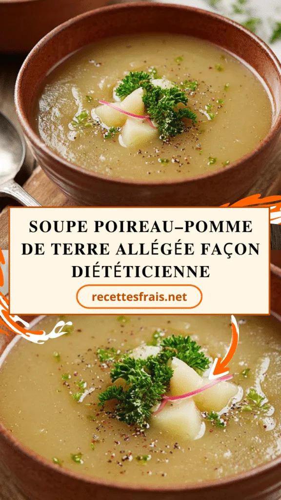 Soupe poireau–pomme de terre allégée façon diététicienne