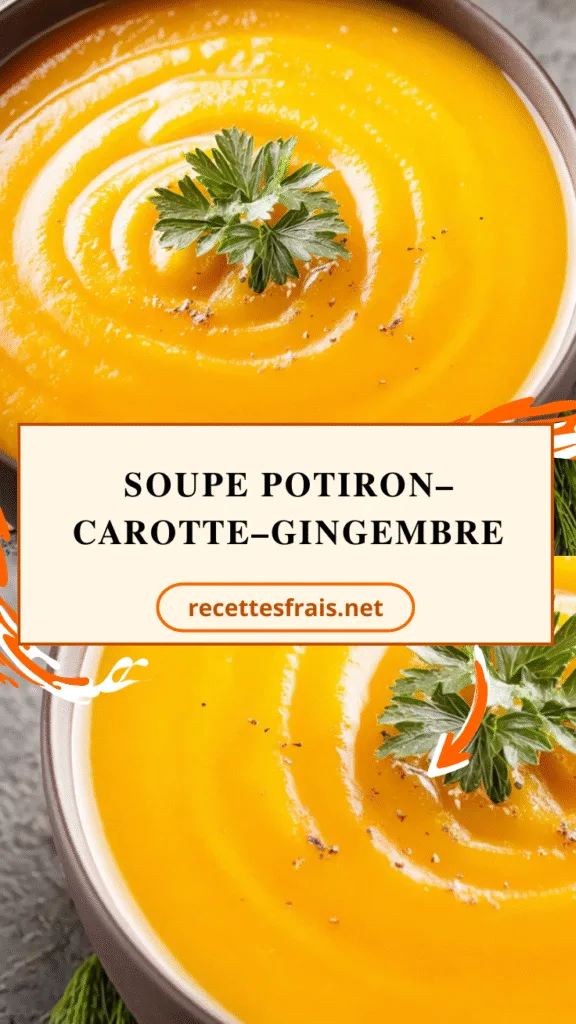 Soupe potiron–carotte–gingembre