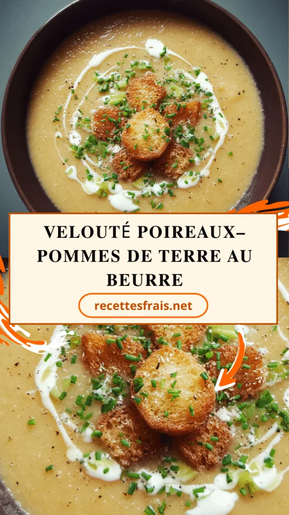 Velouté poireaux–pommes de terre au beurre