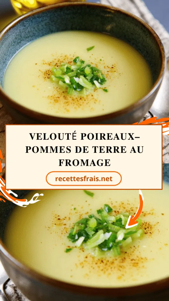 Velouté poireaux–pommes de terre au fromage