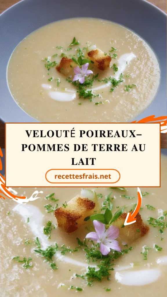 Velouté poireaux–pommes de terre au lait
