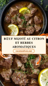 Bœuf mijoté au citron et herbes aromatiques