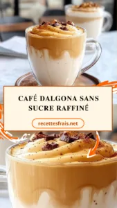 Café Dalgona sans sucre raffiné