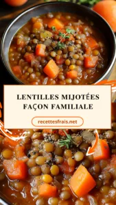 Lentilles mijotées façon familiale