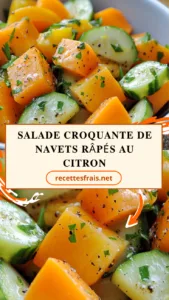 Salade croquante de navets râpés au citron
