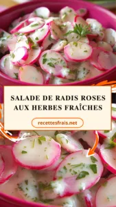 Salade de radis roses aux herbes fraîches