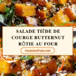 Salade tiède de courge butternut rôtie au four
