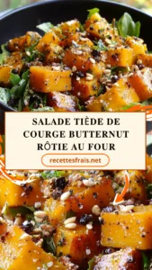 Salade tiède de courge butternut rôtie au four