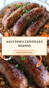 Saucisses lentilles maison