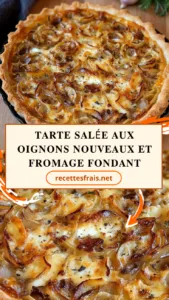 Tarte salée aux oignons nouveaux et fromage fondant