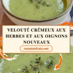 Velouté crémeux aux herbes et aux oignons nouveaux