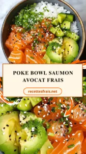 Poke bowl saumon avocat frais