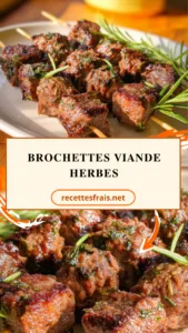 Brochettes viande herbes