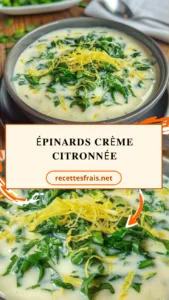 Épinards crème citronnée