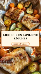 Lieu noir en papillote légumes
