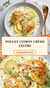 Poulet citron crème légère