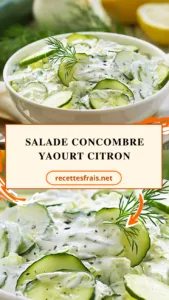 Salade concombre yaourt citron